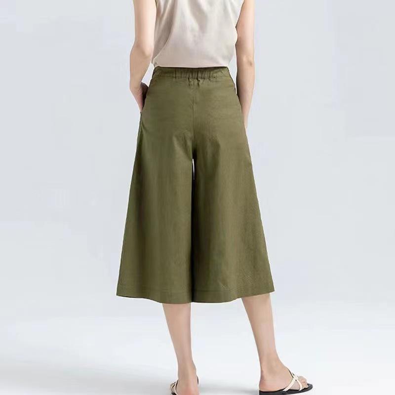 Широкие брюки женские летние свободные с высокой талией универсальные утягивающие брюки с юбкой Seven Point