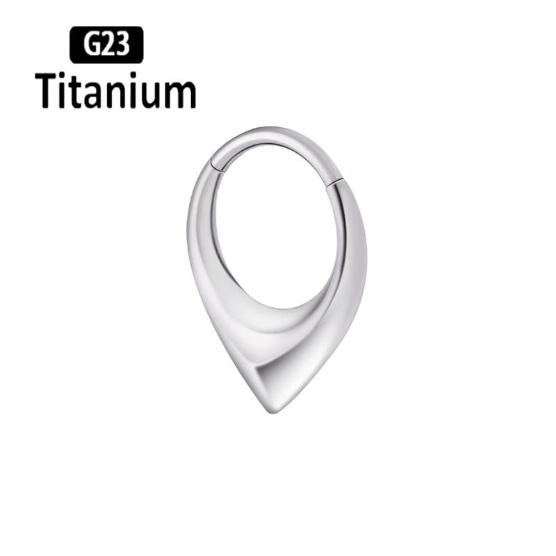 Титан G23 Высокое качество Капля воды Пирсинг септума Кликер Кольца для носа 16G Сегмент Трагус Хрящ Дейт Серьги-кольца Циркон