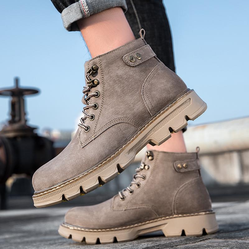Мужские короткие ботинки из натуральной кожи для отдыха и моды, стильные, для улицы, мотоцикла, офиса, вечеринки, качество, толстая подошва