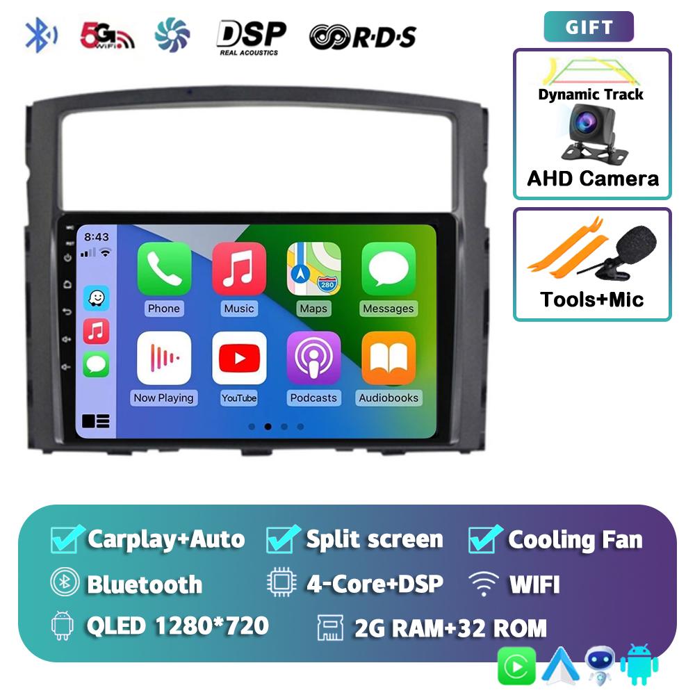 Android 14 Carplay Car Radio для Mitsubishi Pajero 4 V80 V90 2006 - 2014 Мультимедийный Видео Навигационный Плеер GPS Стерео Головное Устройство