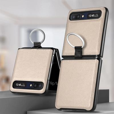 Чехол-держатель с кольцом для пальца из кожи для Samsung Galaxy Z Flip 2 7 flip7 Flip2 flip6 Flip 6 5 4 3 Flip3 Flip5 Flip4 5G Fundas