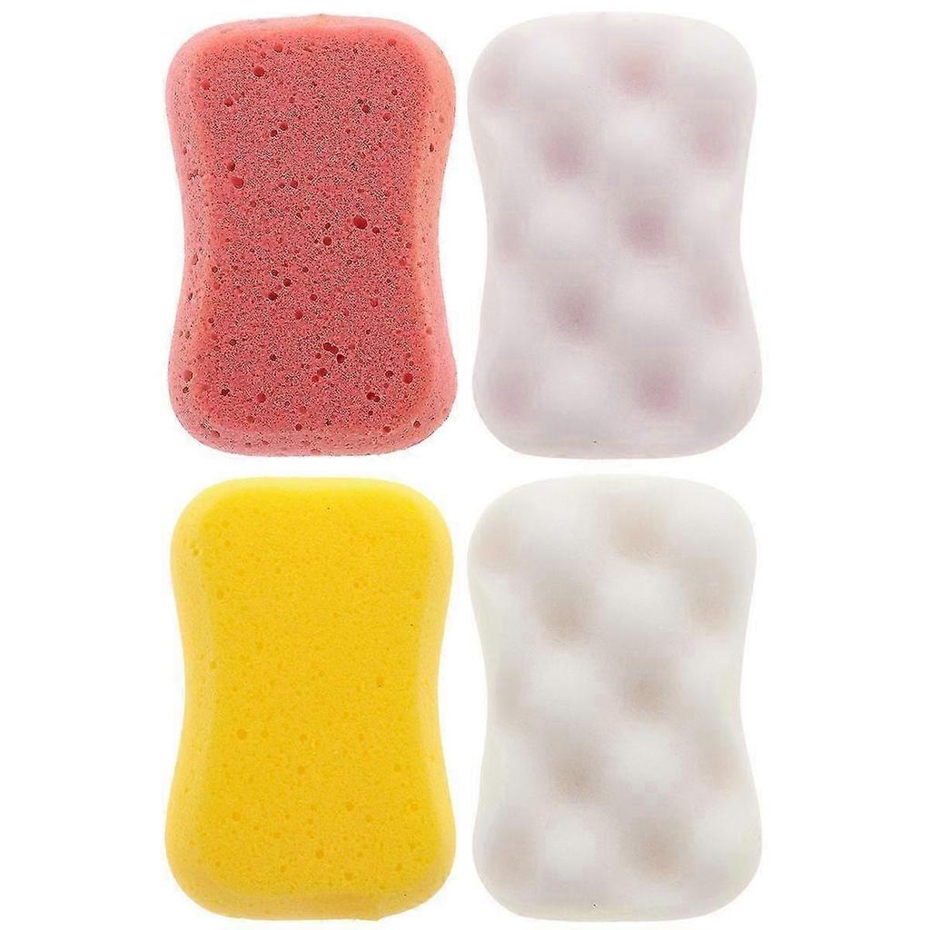Shower Sponge Bath Sponges for Bathing Home Use Skin Cleaning Body Wash Pads 14.00x8.00x5.00cm Size 4pcs