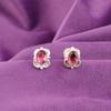 Heart Chakra Pink Tourmaline Gemstone 925 Sterling Silver New Stud Post Earrings EE-149-18
