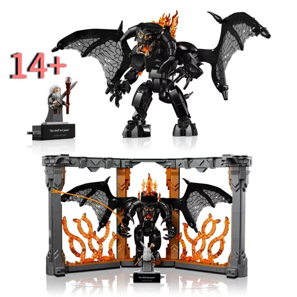 Креативный 10367 Модель Книжного уголка Балрогов Строительные блоки Креативные кирпичики Украшение для дома Игрушки для детей Рождественские подарки на день рождения