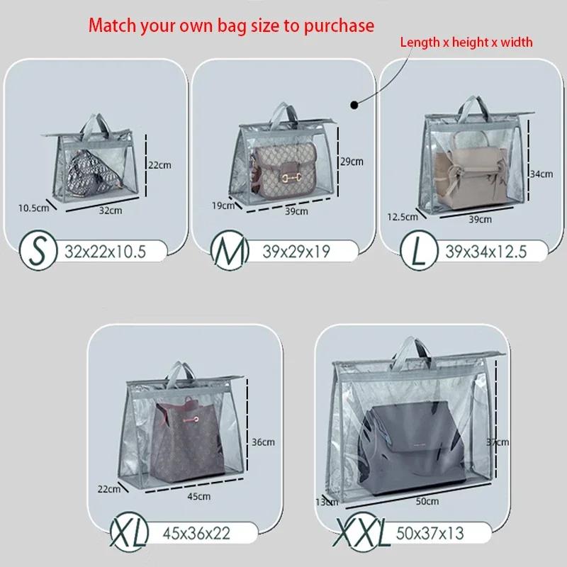 Пылесборники для сумок, прозрачные кошельки, органайзер для хранения в шкафу, подвесная сумка на молнии для хранения сумок