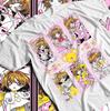 Футболка Cardcaptor Sakura, Кавайная аниме-футболка, Футболка вайфу, Унисекс хлопковый топ,