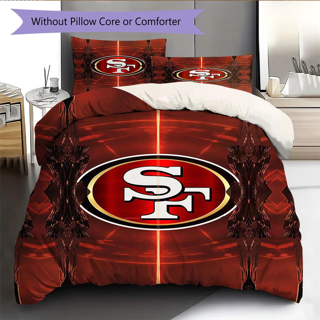 San Francisco 49ers Pattern Bedding Quilt Set Home Decoration Gift (1 * duvet cover + 2 * pillowcase without core)