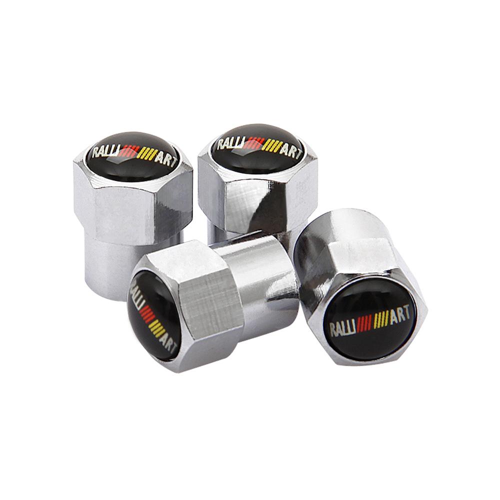 4pcs Car Wheel Tire Valves Tyre Stem Air Caps Cover For Mitsubishi Ralliart ASX Eclipse Galant Mirage Montero EVO Xpander Colt