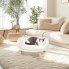 Luxury Soft Warm Plush Cat Bed Nesting Chair with Wood Legs Washable Waterproof Cushion Pad Pet Bed for Small Animals
