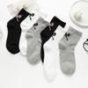 Women's High Heel Bow Sweet Fashion Pure Cotton Socks Mid-tube Socks Korean Style Fashion Loose Socks