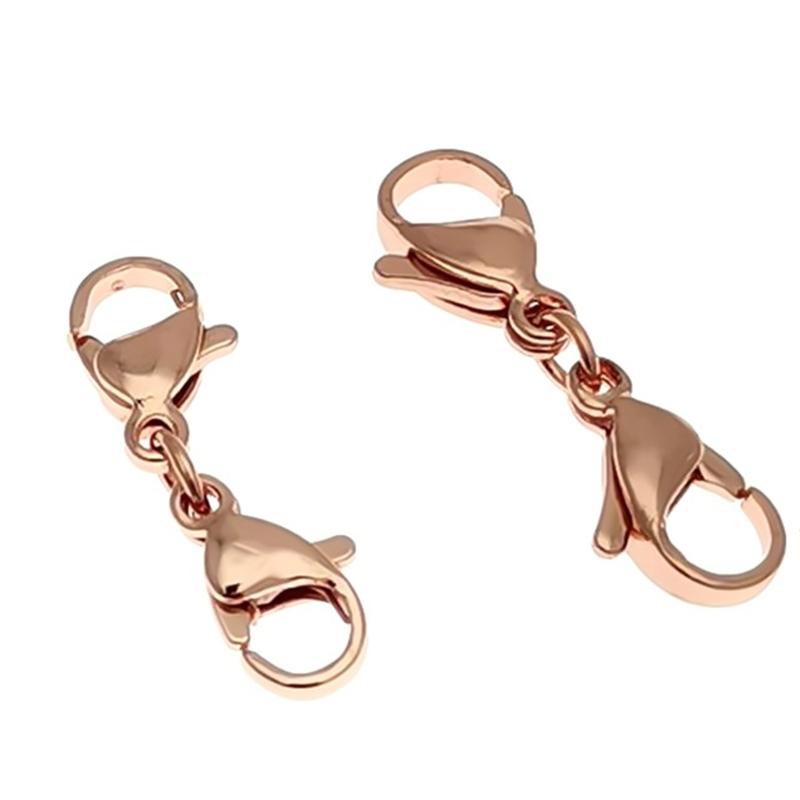 10 шт., маленький удлинитель браслета, ожерелье, укорачивающая застежка, удлинитель браслета, двойная застежка-лобстер, удлинитель
