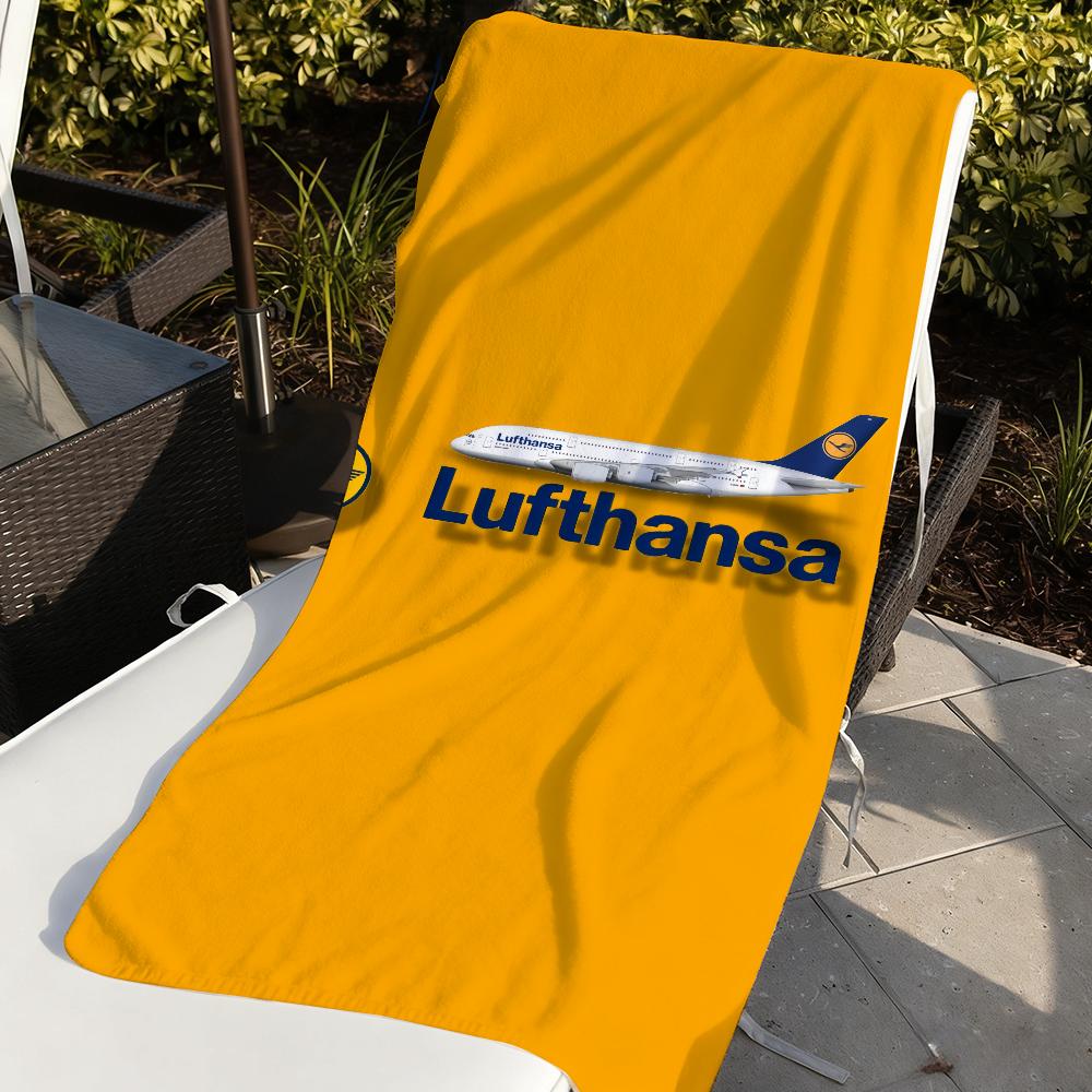 Модное полотенце L-Lufthansa-S German Airlines Мягкое для бассейна Подарок для путешествий Спортзал Душ Кемпинг Быстросохнущее Спортивное Большое пляжное полотенце