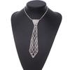 Elegant Tie Necklace with Sparkling Rhinestones for Formal Occasion Uniform Tie Punk Jeweled Chain Tie
