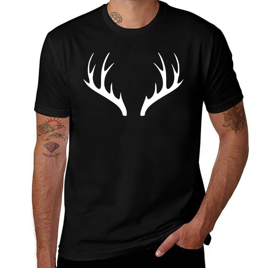 Deer Antlers TShirt Trendy Casual Short Sleeve Shirt