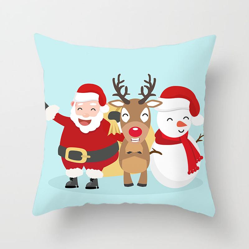 Cartoon Christmas Throw Pillow Set Santa Claus Sofa Gift Home Decor Pillowcase Christmas Gift Pillowcase