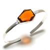 Натуральный цитрин, драгоценный камень, стерлинговое серебро 925 пробы, регулируемый браслет-манжета N9P13