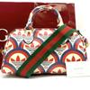 Gucci ADIDAS Сотрудничество Двойной Бренд Многоцветный 2-в-1 Сумка-Даффл Sherry Line Мини Бостон Сумка через Плечо Кожаная