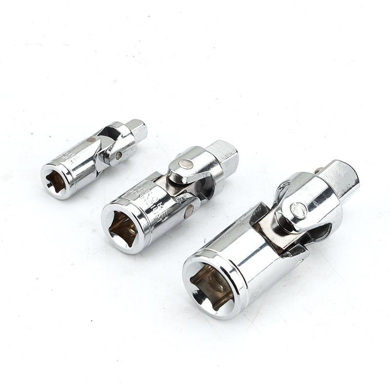 Universal Joint Set Socket Ratchet Wrench Adapter 1/4" 3/8" 1/2" Extension Bar Adapter Crv Steel