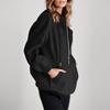 Solid Color Long Sleeve Pocket Hooded Zipper Thickened Pullover Sweatshirt for Women