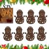 Rustic Christmas Wall Decor 7Pcs 3D Light-Up Wooden Reindeer with Warm LED Backlight, Peel And Holiday Hanging Signs Stick Art for Living Room Bedroom