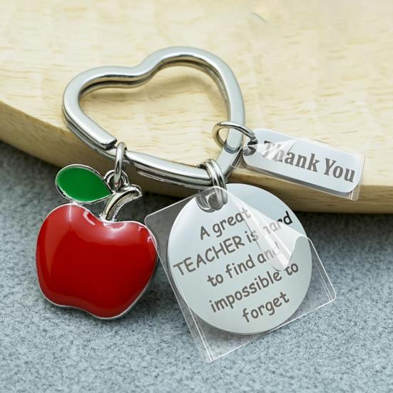Креативный кулон в виде благодарственного письма с яблоками, брелок для ключей, держатель, подарок учителю