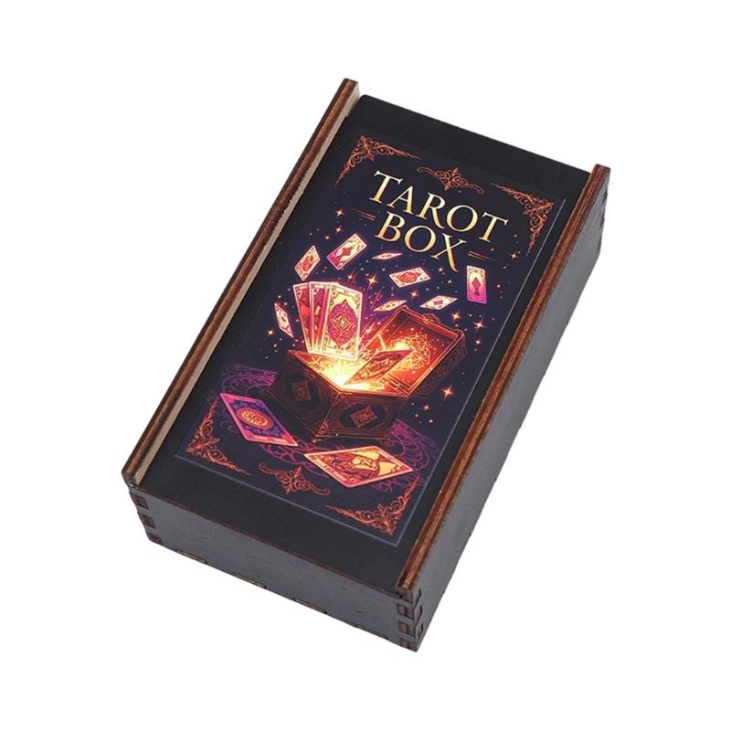 Прямоугольная деревянная коробка для карт Игровые Таро Контейнер Кейс для хранения украшений Упаковка Покерная игра Пустой кейс для хранения игральных карт