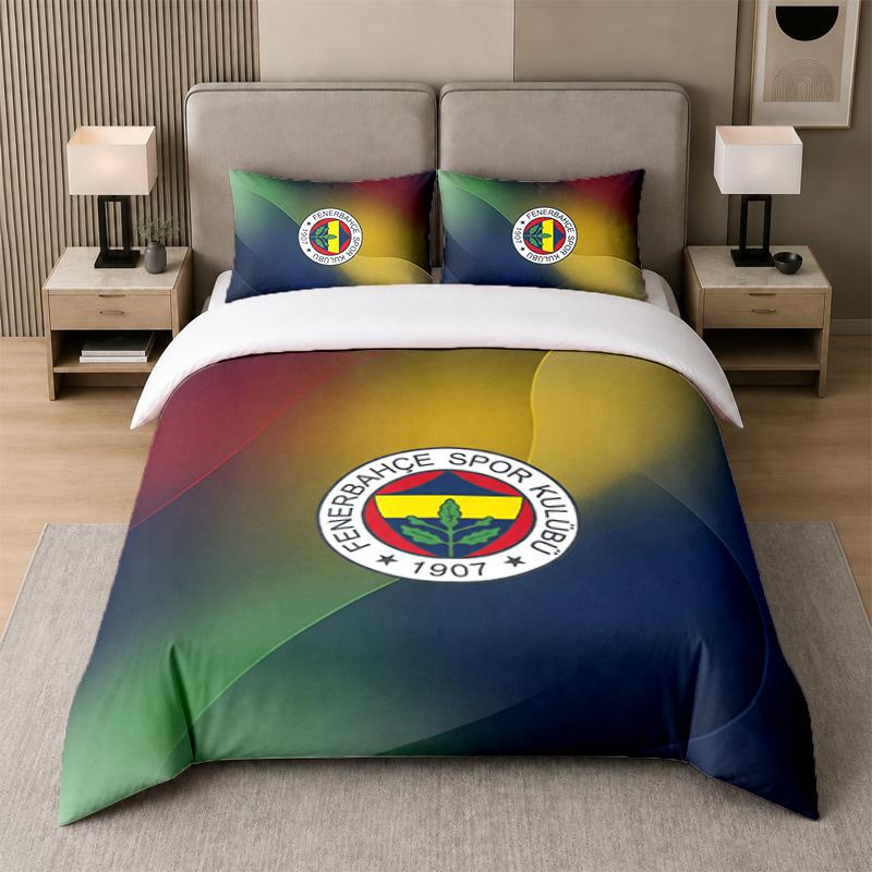 3Pcs Bedding SetFenerbahçe FC Soft Bed Sheet and Two Pillowcases Home Bedroom Decor