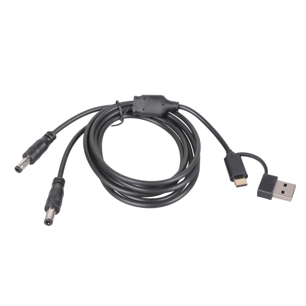 Кабель питания 5 В 3 А с разъемами USB A и Type C на двойной DC5.5x2.5 мм Подробности для динамика, вентилятора, камеры