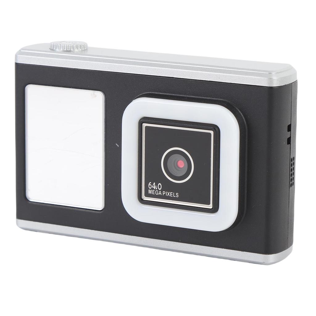 Digital Camera for Photography 64MP 1080P HD Dual Lens Travel Camera with LED Fill Light Selfie Mirror for Beginner