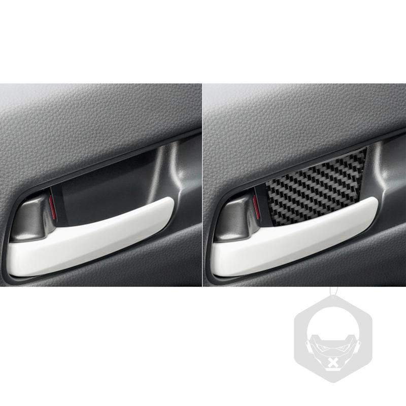 Real Carbon Fiber Car Accessories Door Handle Bowl Decorative Trim Cover Soft Sticker For Honda Fit /Jazz GR9 2024 2025