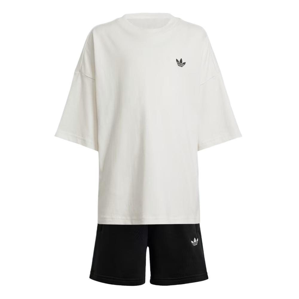 adidas Оригинальный повседневный спортивный костюм, удобный, дышащий, мягкий, приятный для кожи, с коротким рукавом, простые шорты, детская спортивная одежда, белый, черный JD3105