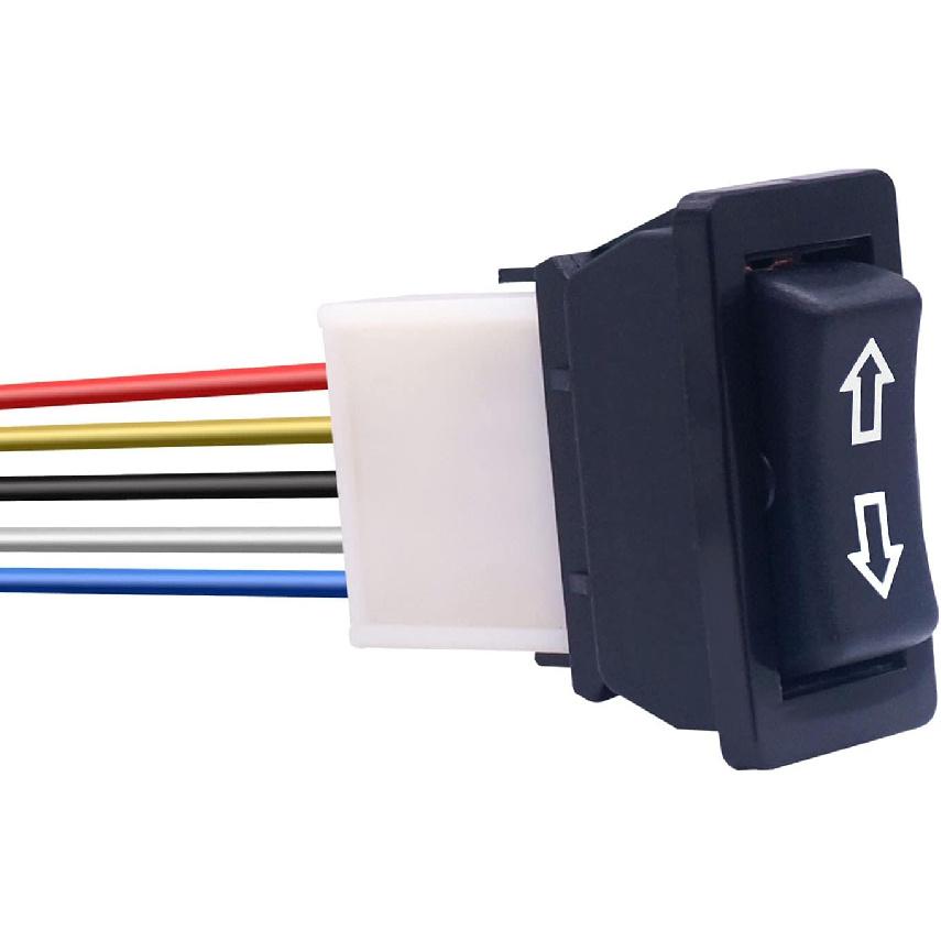 Weideer 2Pcs 5 Pin Car Window Switch 12V 20A Control Power Window Lift RV Slide Out Momentary Rocker Switch With Wiring Harness K-011-JT-X