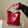 Simple Bow Bucket Bags For Women Summer New Solid Color Pu Leather Handbags Large Capacity One Shoulder Underarm Bag