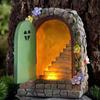 Fairy Garden Solar Stone Door Resin Ornament Solar Garden Decoration Fairy Door Ornament