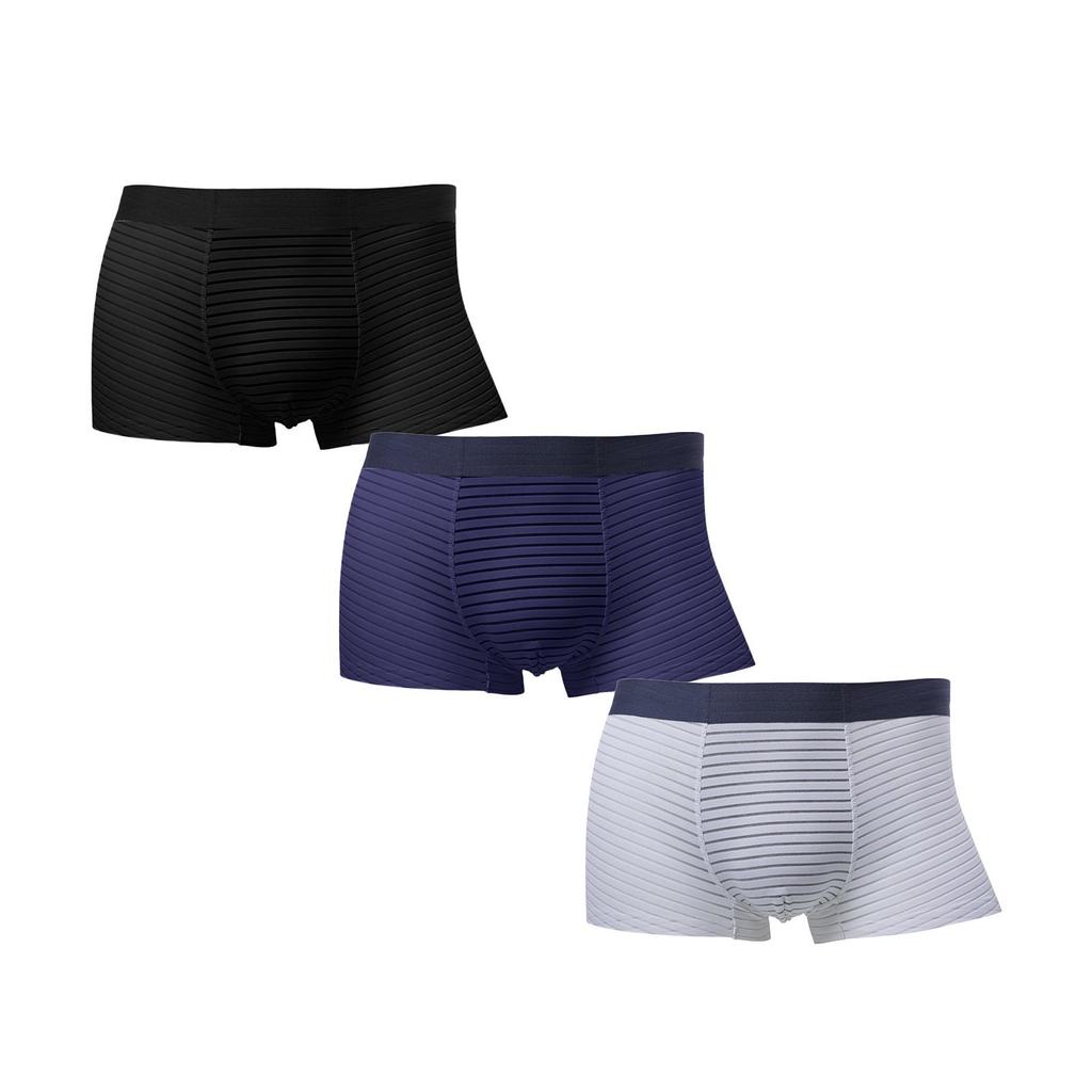 Aoyuan мужские дышащие полосатые боксерские шорты из ледяного шелка