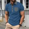 Men's Casual Polo Shirt Lapel Button Color Matching T-Shirt Top