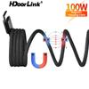 HdoorLink USB C-C Lightning Магнитный кабель для быстрого зарядного устройства для iPhone 15 Xiaomi PD 240 Вт Тип-C-Type-C Зарядный провод для Magtame Macbook Samsung