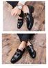 Мужские осенние британские кожаные туфли Brogue - Увеличивающие рост, Корейский стиль, Формальные деловые, Повседневные, Большие размеры в наличии