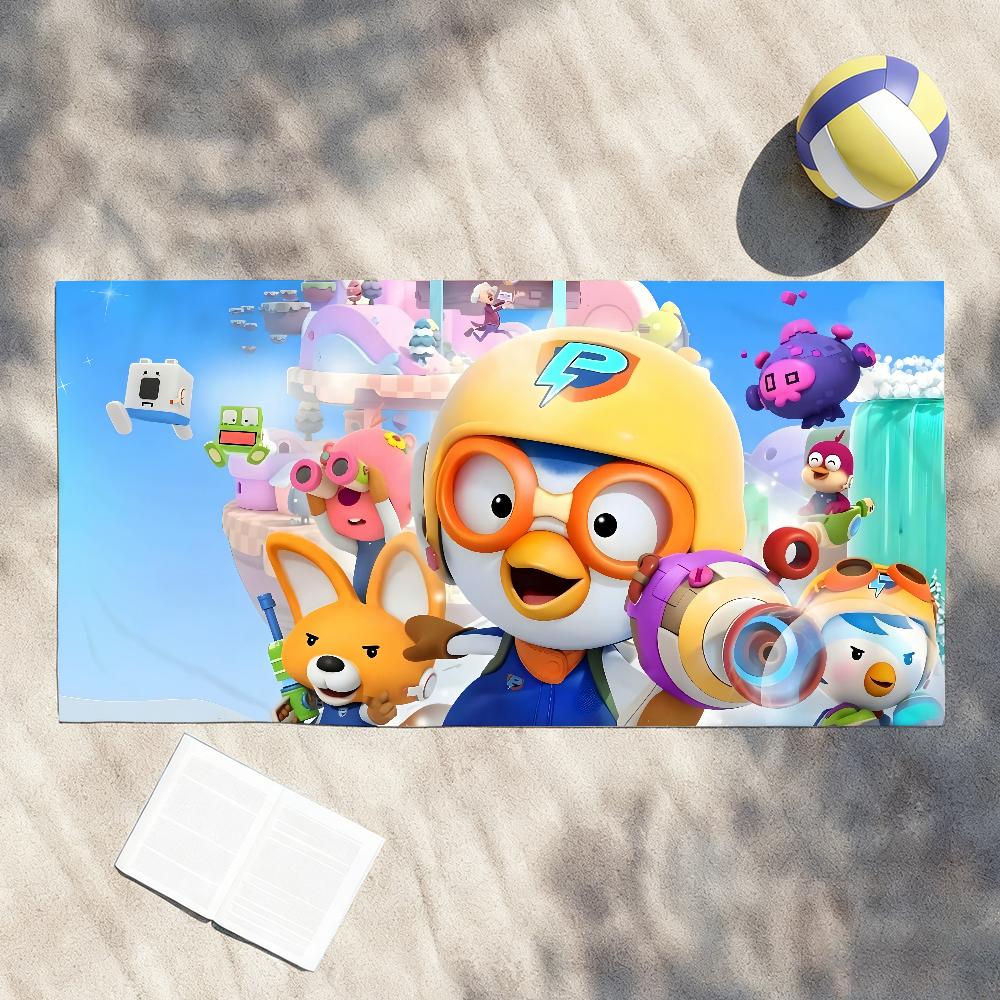Cartoon P-Pororo-S Cute Towel Shower Sauna Travel Spa Quick Dry Gym Accessories Soft Large Beach Towels