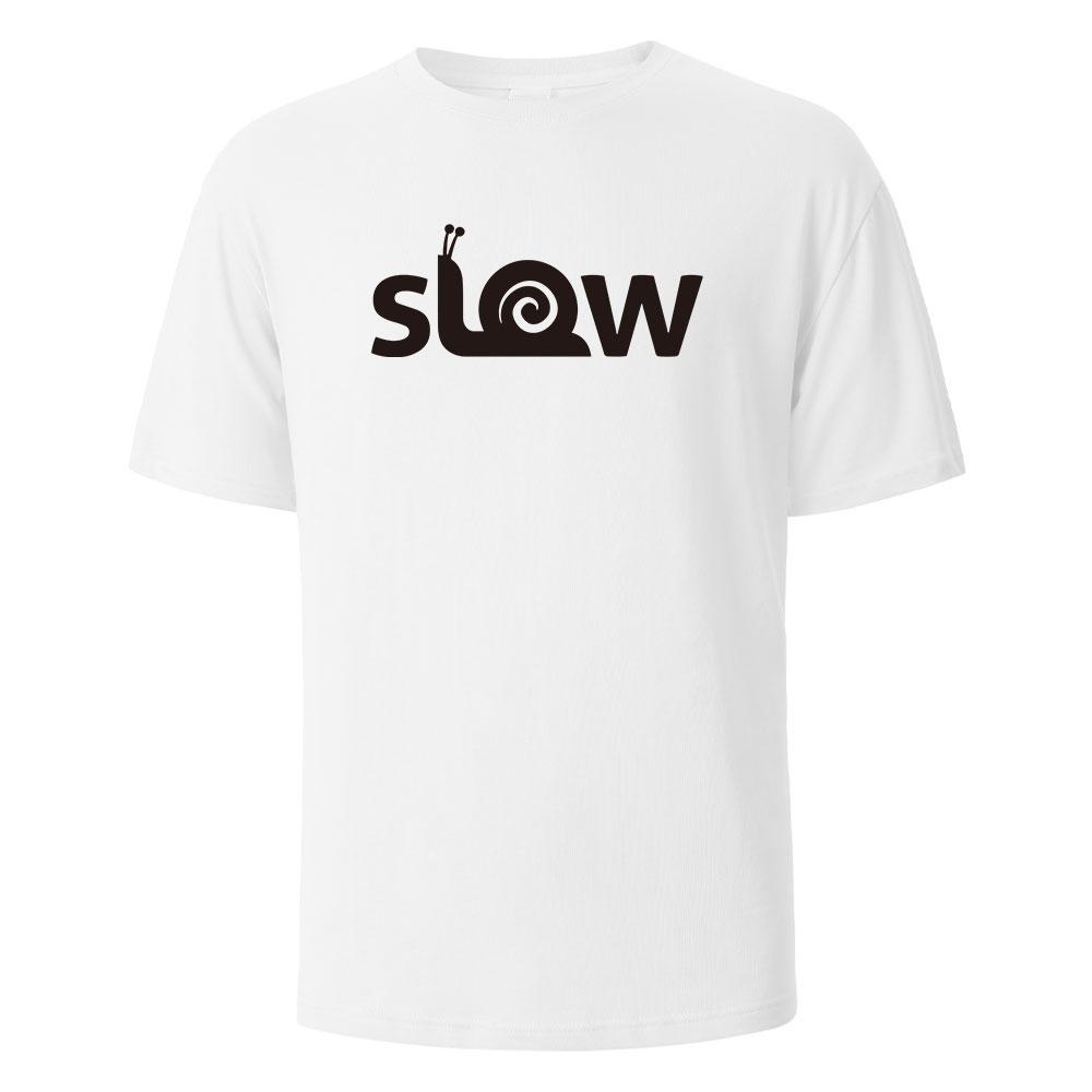 Slow Printed T-Shirt Street Funny Graphic 100% Cotton Oversize Shortsleeved Tees For Men Women