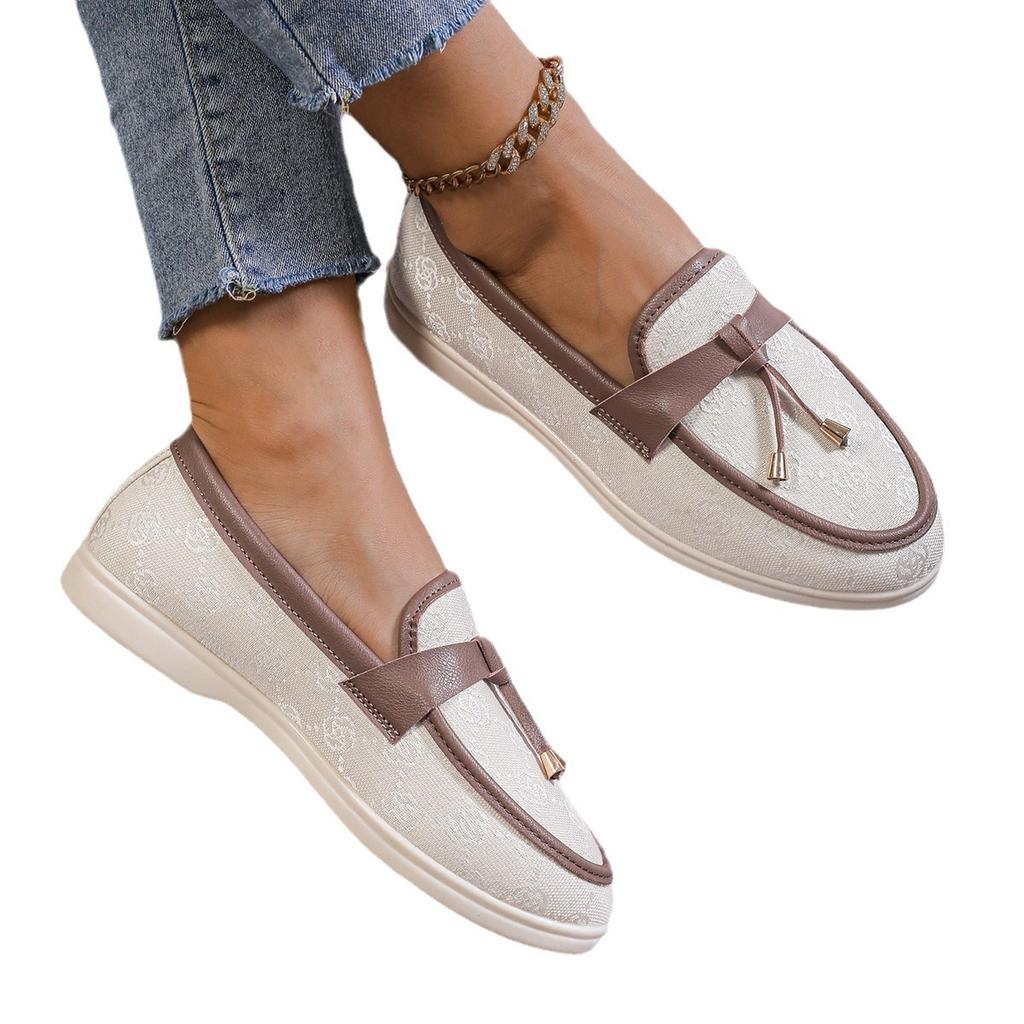 Одиночные туфли женские 2024 весна и осень новые женские повседневные туфли большого размера с неглубоким горлом Doudou женские модные одиночные туфли женские