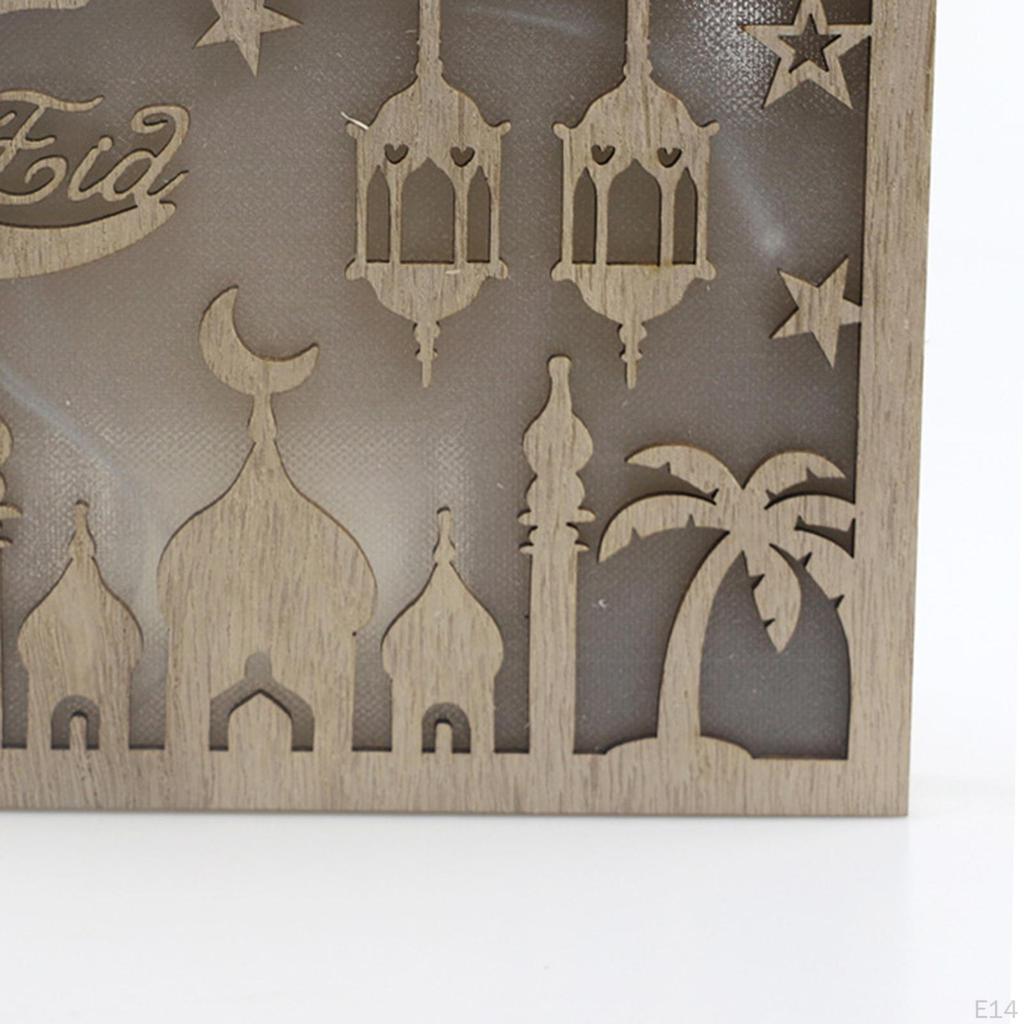 Креативная светодиодная деревянная лампа Eid Mubarak, лампа Ramadan для стола, декоративные поделки для дома, прикроватной тумбочки, мусульманская