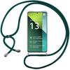 Чехол - E.F.CONNECTION - Для Xiaomi Redmi Note 13 Pro 5G - Ударопрочный - Ультрапрозрачный - Шнурок Темно-зеленый