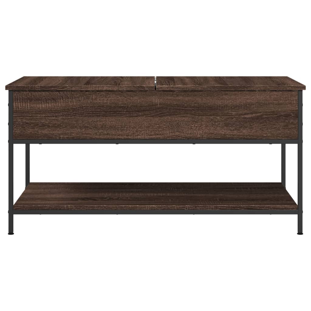 Coffee Table Brown Oak Look 100 x 50 x 50 cm Engineered Wood Metal