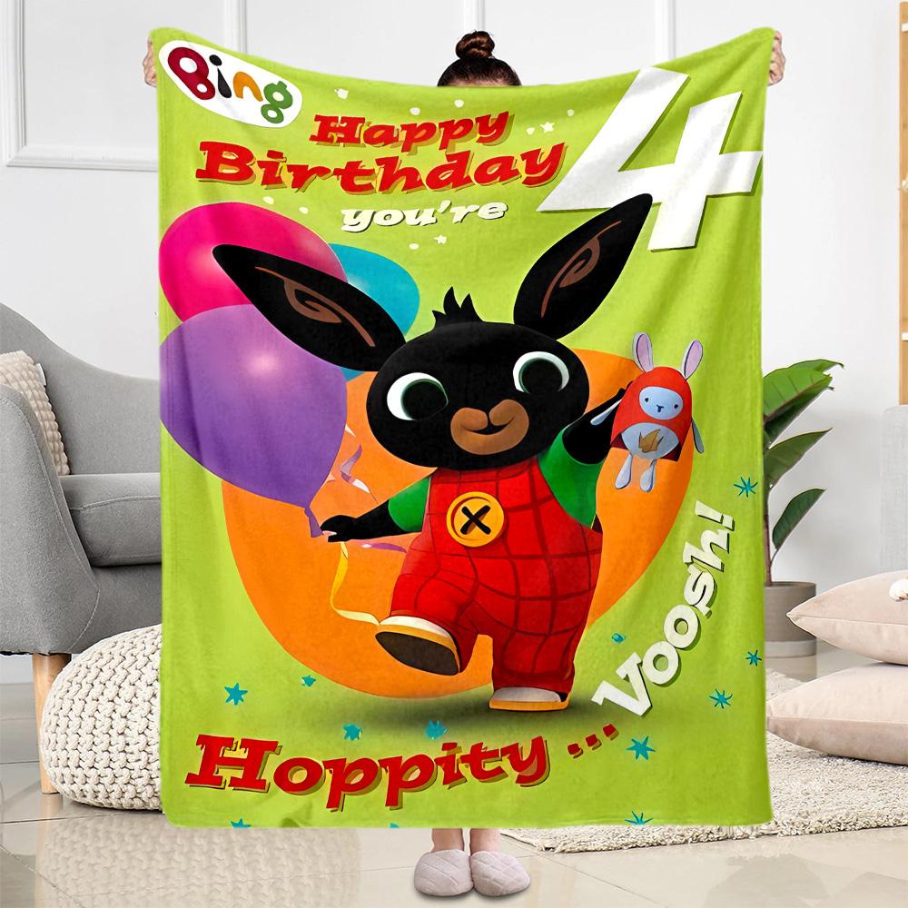 Bing's Colorful Adventure Blanket Soft Warm Cozy Perfect for Seaside Office Picnics for All Seasons Playful Design Birthday Christmas Gift Blanket