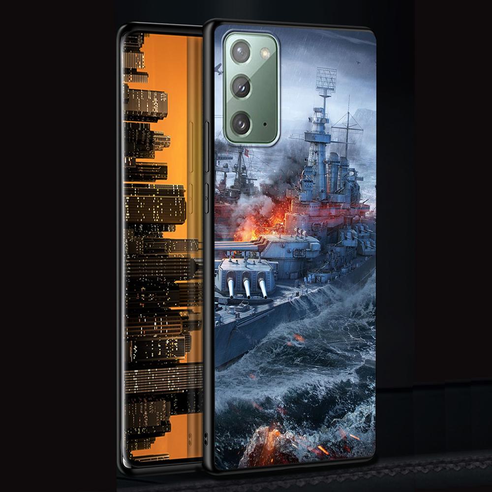Чехол «Танки-истребитель» «Военный корабль» для Samsung Galaxy Note 20 Ultra 10 Lite 9 8 A53 A52 A12 S22 S21 FE S20 Plus, черный чехол из ТПУ для телефона