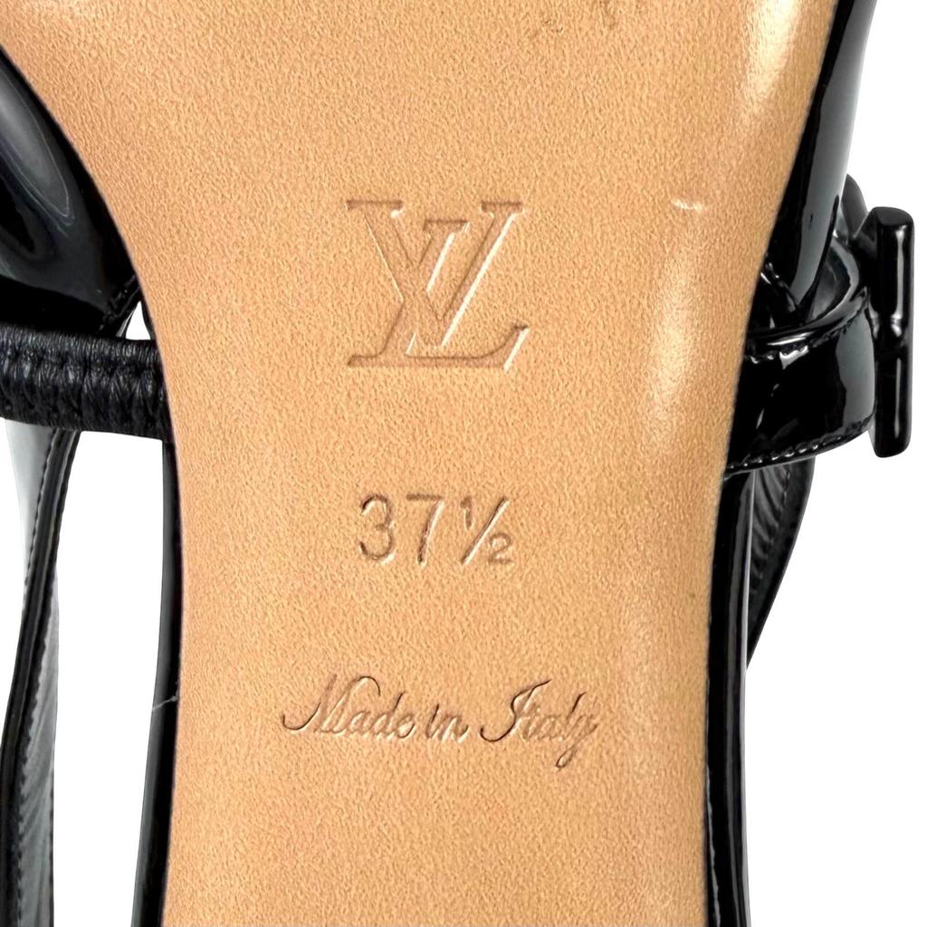 Отличные туфли-лодочки LOUIS VUITTON Romy Slingback Pump черный эмаль Женские 37.5 Б/у
