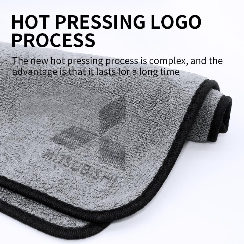 Car Wash Microfiber Towel Auto Emblem Cleaning Drying Rag For Mitsubishi Lancer Asx Outlander 3 L200 Pajero Cloth Auto Accessory