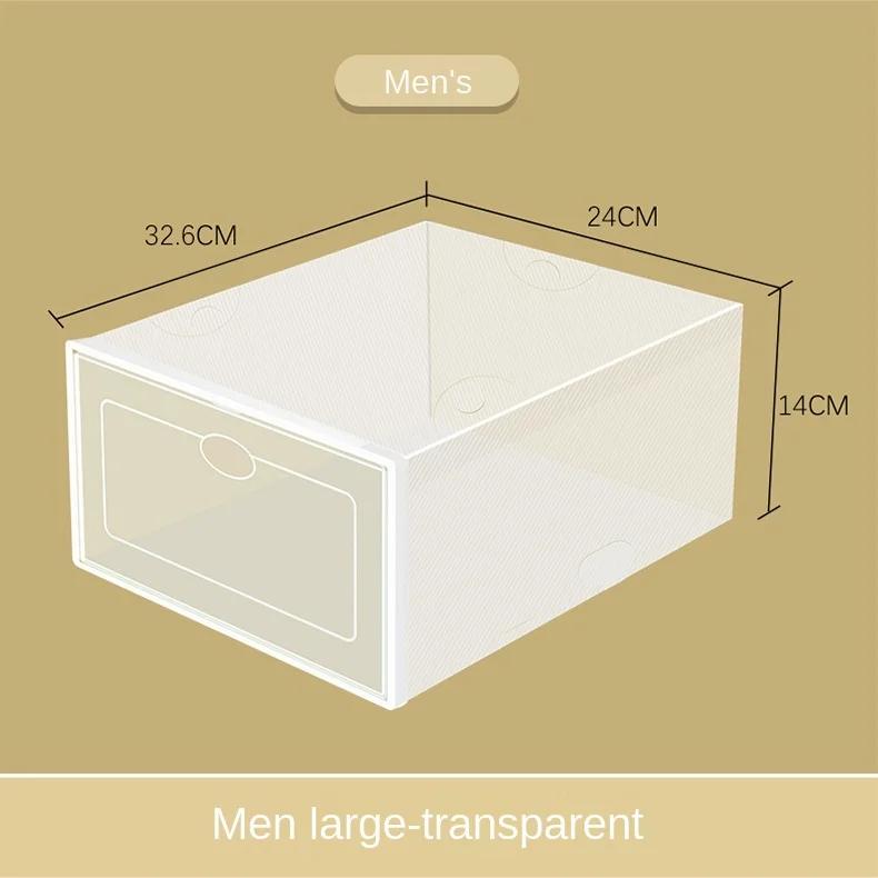 Органайзер для обуви, штабелируемые ящики для хранения обуви, ящики с фронтальным открыванием, органайзер для обуви, тумба, контейнер для обуви из толстого пластика