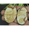 139Cts. 2Pcs Natural Picture Jasper Oval Cabochon Gemstone 28X49-31X50MM A-124